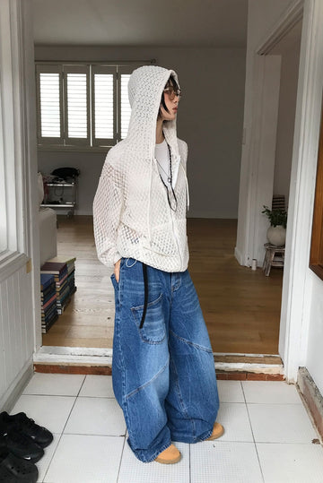 SUMMER KNIT HOOD ZIP-UP